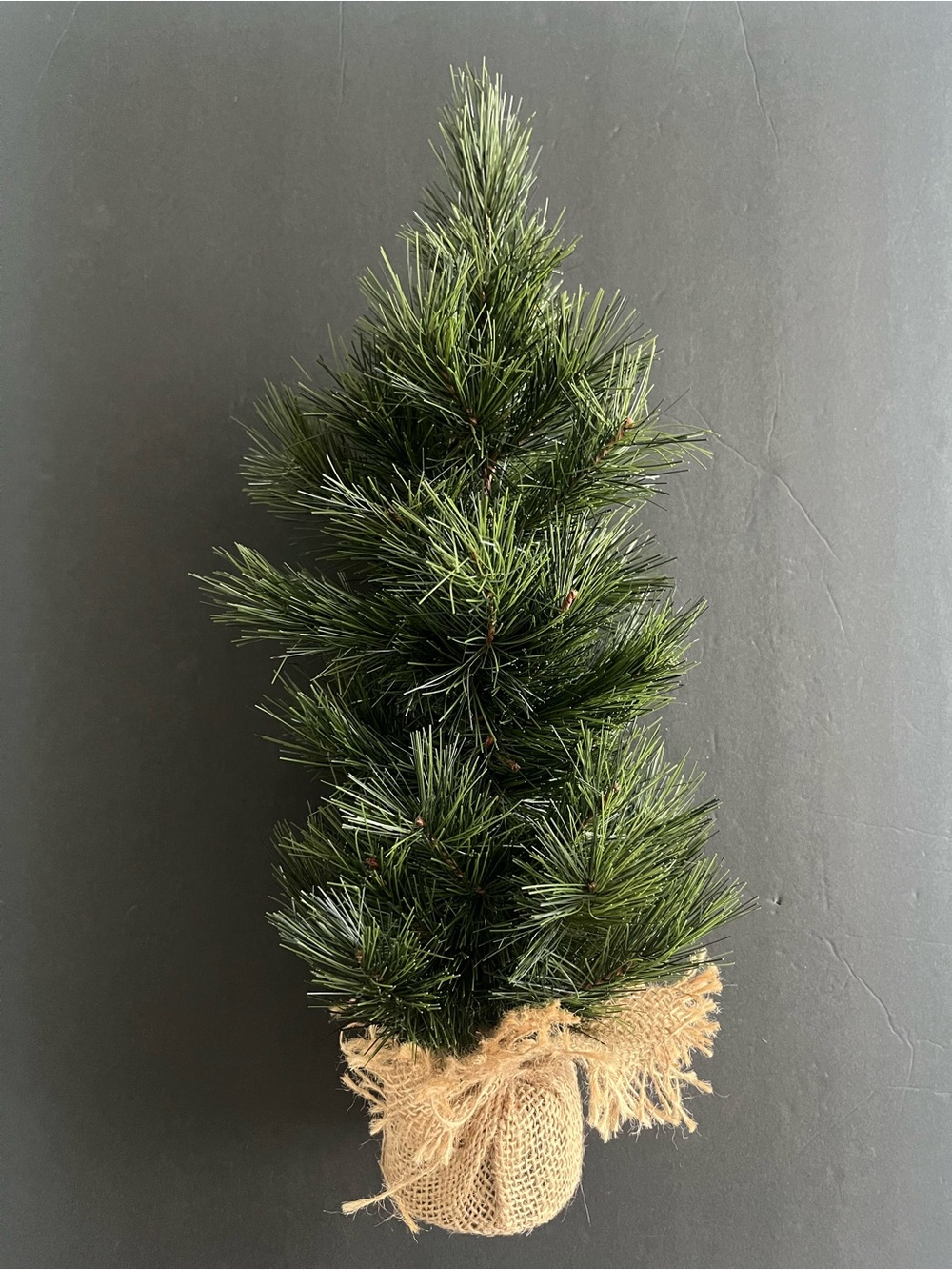 Artificial Mini Pine Tree with Burlap Base Green 18”